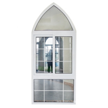 Guang dong white color pvc window/double glazing pvc sliding window grill design